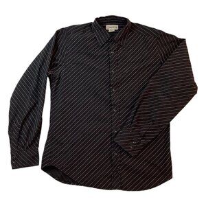 BKE67 Pearl Snap Long Sleeve Shirt Mens Size Large